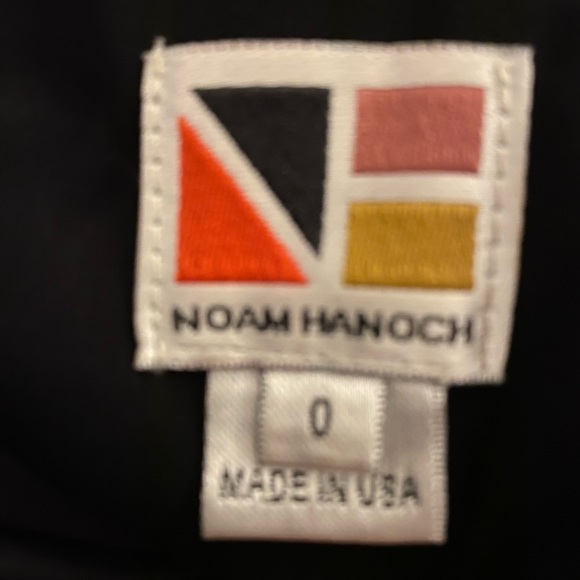 New Noam Hanoch Alegra Jersey Dress Black Fit Flare Asymmetric V Neck Sz 0 - Picture 9 of 10